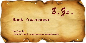 Bank Zsuzsanna névjegykártya