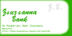 zsuzsanna bank business card